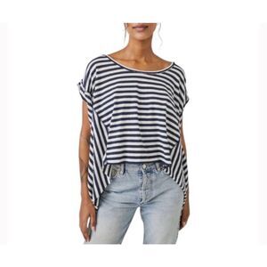 Free People X We The Free Angel Striped Tee navy white small NEW